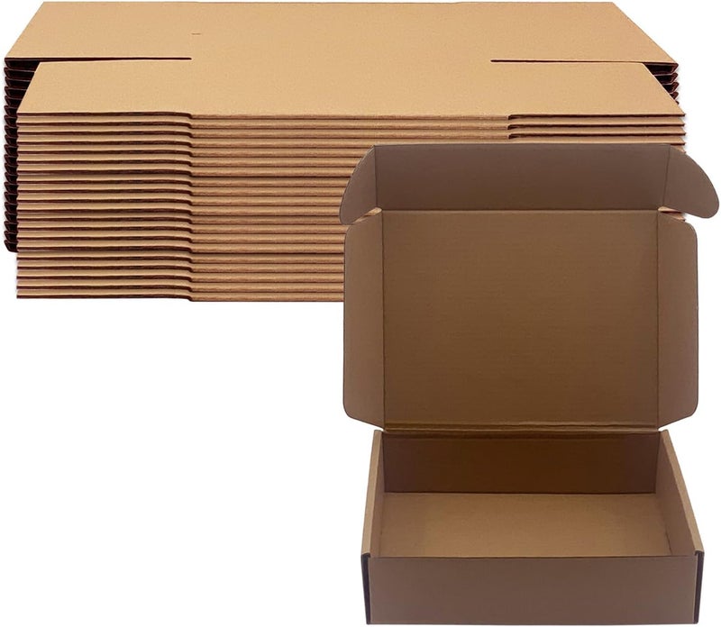 Livejun 8x6x2 inch Shipping Boxes Pack of 25, Brown Corrugated Cardboard Box Mailer Boxes for Packaging Small Business Shipping，Recyclable Moving Storage Mailing Boxes Bulk Book Literature Gift Giving - Image 1